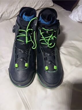 Mens  Black and Neon Green Hyperlite Wakeboard Boots Size 10US